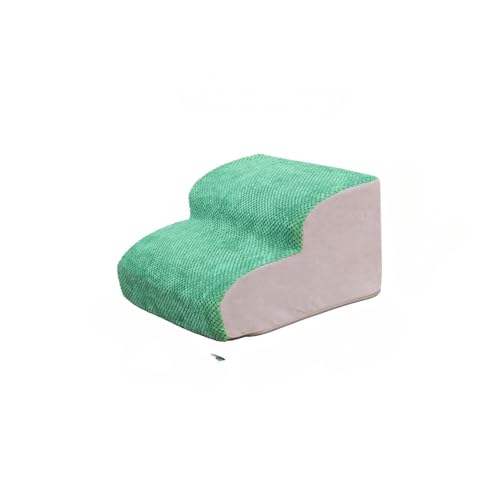 Ladfrol スロープ ドッグステップ 犬用 段差解消 ペット用 滑り止め 犬用 犬 二段踏み台 安全 カバー取り外し可能 ペット用品 小型犬 室内犬 高齢犬 (25高2次,グリーン)