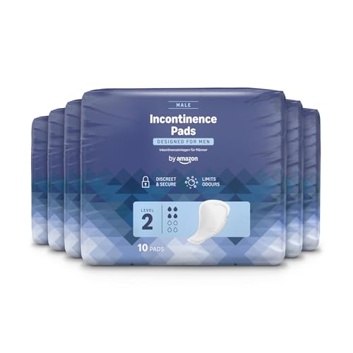 by Amazon Hombre Compresas para la incontinencia - 60 Compresas (6 Paquetes de 10)