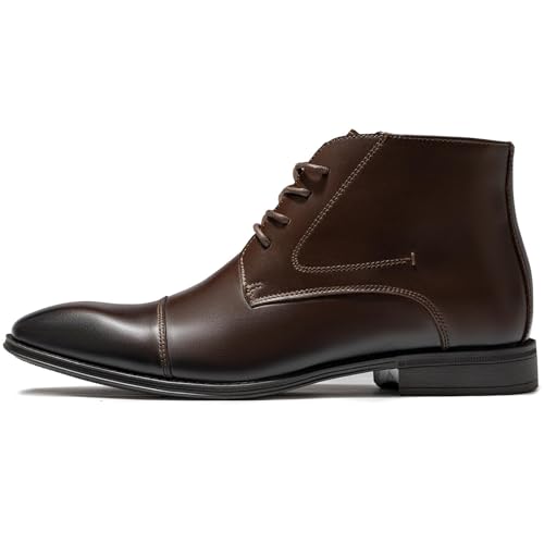 Image of Holy dove Mens Dress Boots, Premium Leather Oxford Chukka,Non-Slip Waterproof Business Boots for Men
