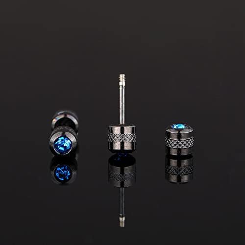 ZOCOYUU 4 Pairs 20G Titanium Screw Back Surgical Stainless Steel Stud Earrings for Women Men,Rainbow 5A Cubic Zirconia Double Side Earrings Piercing Sleeper Studs Jewelry 4mm