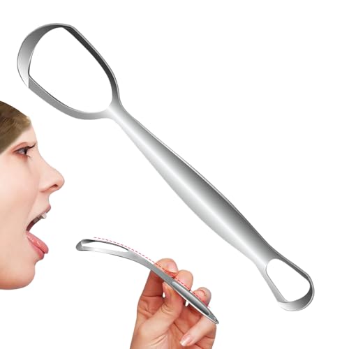Limpiador lingual para adultos - Limpiador lingual de acero inoxidable - Limpieza en forma de abanico para la limpieza diaria reduce el mal aliento para todos