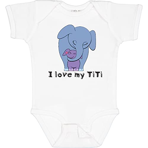 inktastic I Love My TiTi Elephant Blue Purple Baby Bodysuit