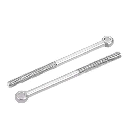 Image of uxcell M8 120mm Length 304 Stainless Steel Machine Shoulder Lift Eye Bolt Rigging 4pcs