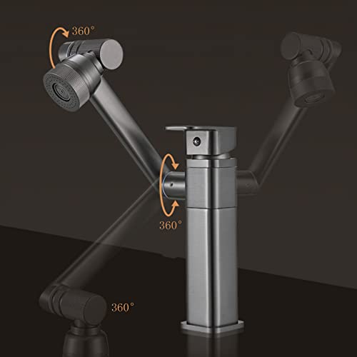 Mitigeur de lavabo à levier unique haut de gamme en gris pistolet mat - 5