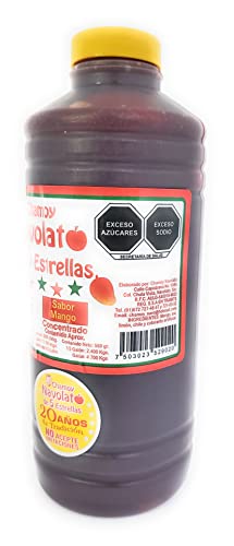 Chamoy Navolato de 5 Estrellas with Real Fruit Pulp, A Mexican Classic, Sweet, Spicy, Salty, Fruity, Snack, Michelada Sauce (1 Liter) (Mango)