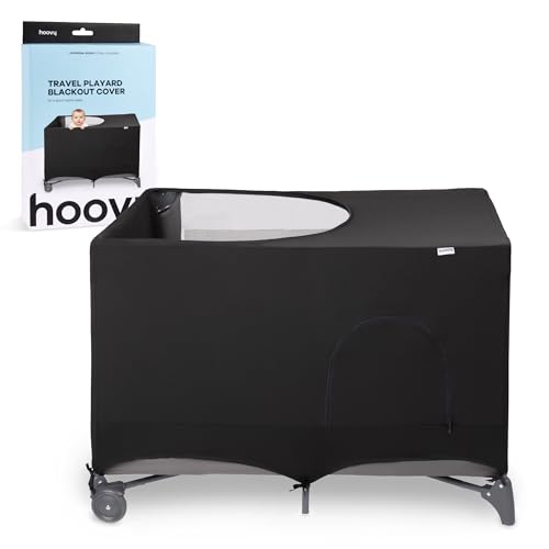 Hoovy Blackout Playard Cover, Black, Breathable Stretchable Fabric, Universal Fit for Pack n Play, Indoor/Outdoor Baby Sleep Shade