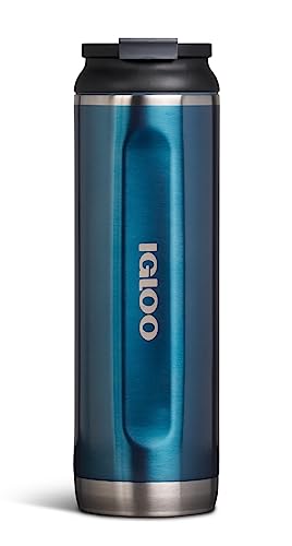 Igloo, 20 OZ Stainless Steel, Tumbler, Flip ‘n’ Sip, Modern Blue, 20oz