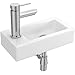 J-FAMILY Wall Hung Basin Sink Small Bathroom Sink Rectangle Ceramic ...