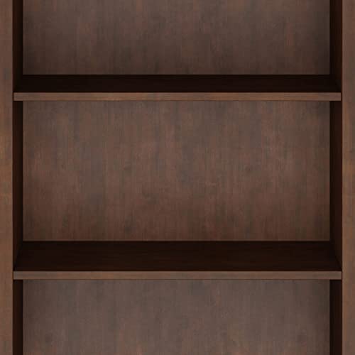 Simplihome Amherst Solid Wood 70 Inch X 30 Inch Transitional 5 Shelf Bookcase In Russet Brown With 5 Shelves, For The Living Room, Study And Office #TOP4