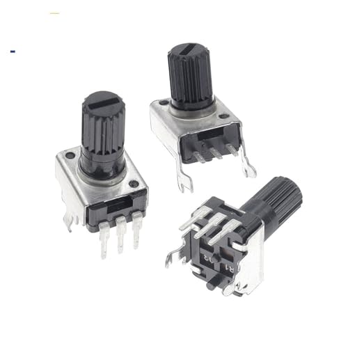 Potenciómetro RV09 de 3 pines horizontal con eje 20mm resistencia 20k ohm 3