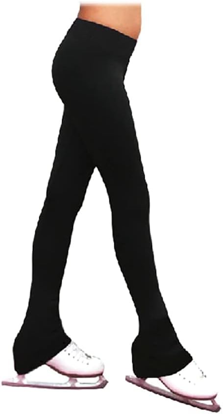 ChloeNoel P23-2 Contrast Waist Figure Skating Pants Black Adult Medium