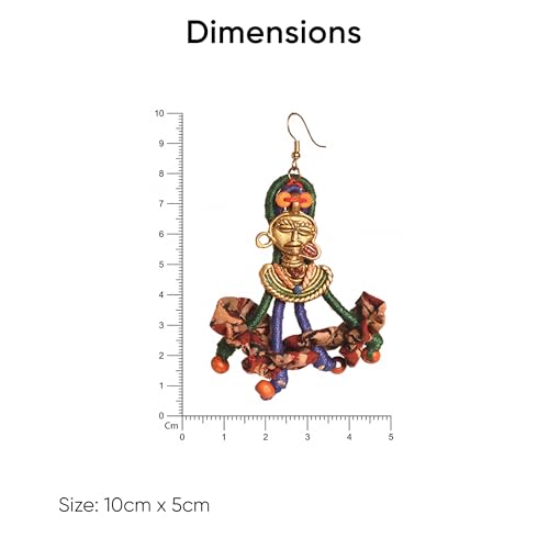 Image of Royal Queen & Empress Handcrafted Tribal Dhokra Earrings Collection for Women - Wooden, Fabric & Round Statement Ethnic Designs in Multiple Colours