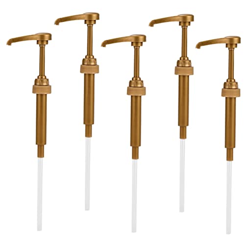 Unomor 5pcs Press Syrup Dispenser Pump Refillable Pump Bottle for Syrup Dispenser