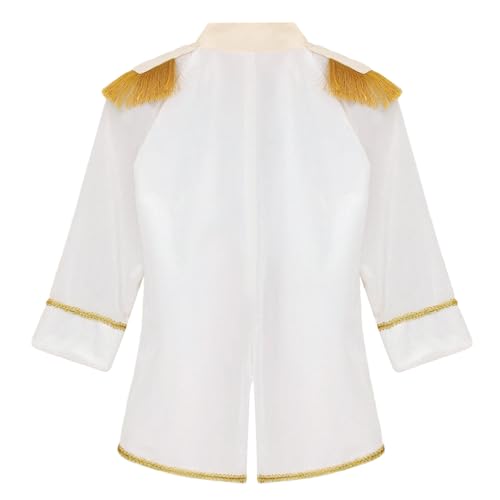 Choomomo Boys Royal Prince Tailcoat Kids Medieval Renaissance Long Sleeve Golden Trim Tuxedo Jacket2