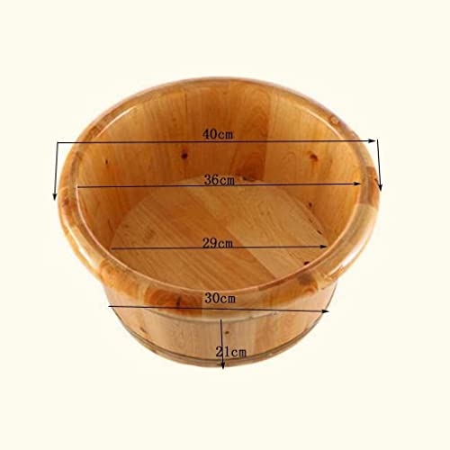 Balde de madera para baño de pies de cedro 40 cm miniatura 4