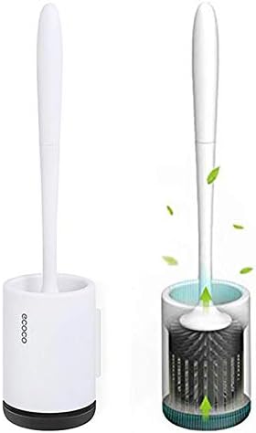 Glendan Toilet Brush and Holder Upgraded Modern Design with Soft Bristle,Bathroom Toilet Bowl Brush Set,Toilet Cleaning Brush Kit (Wall Mounted)