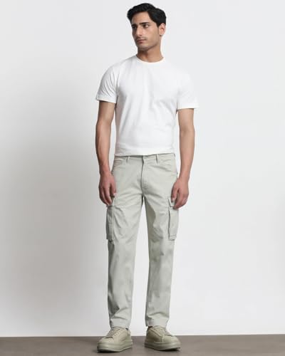 Image of MUFTI Navy Slim Fit Cargo Trousers