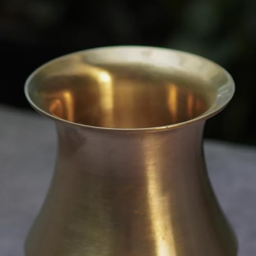 Image of Ambi Elegant Traditional Pure 100% Kansa Parsi Lota -Tumbler /Glass 450ml | Traditional Luxury Karwa Chauth Kalash Lota for Decor Mandir and Kitchen Use | Perfect for Gift | Aesthetic