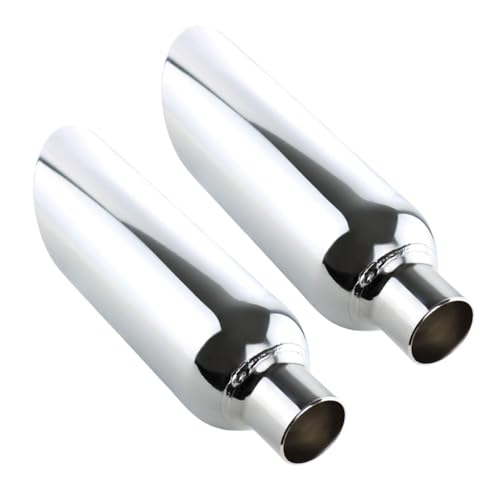 Colt Exhaust | Two Stainless Steel Exhaust Tips Universal Angle Cut 5 Inch Chrome Exhaust Tip (2.5 ID x 5 OD x 17 Long) | Automotive Replacement Part
