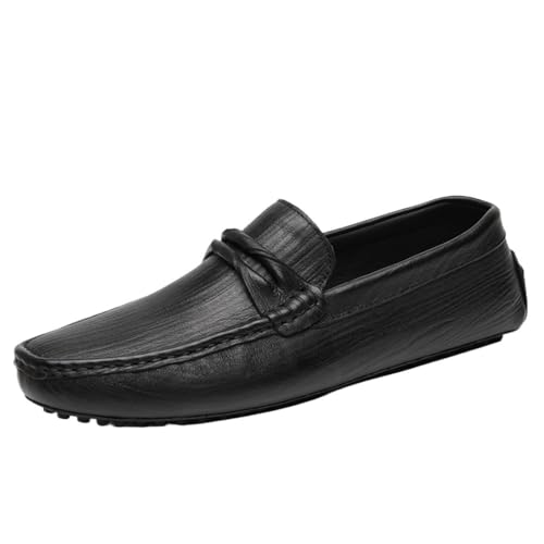 Leather Round Toe Loafers Outdoor Classic Slip-on Lightweight Anti-Slip Party Shoes Wedding Loafers for Mens