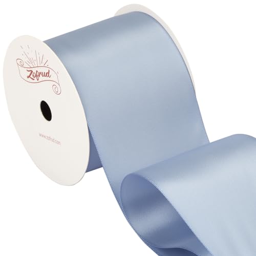 Zofrud French Blue Satin Ribbon 63mm x 9 Meters - Large Ribbon Ideal for Bows Gift Wrapping, Flower Bouquet, and Crafts - Image 4