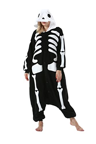 Unisex Adult Animal Onesies Pajamas One Piece Christmas Pajamas Cartoon Cosplay Costume Loungewear Skeleton