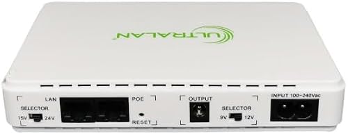 Mini UPS DC-to-DC 17W, with USB and PoE Output, Backup Power for Routers and Cameras, 100-240V Input