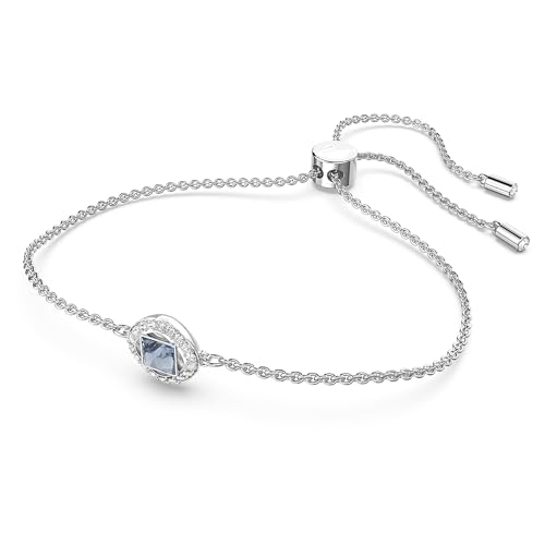 Swarovski Pulsera Angelic, Talla cuadrada, Azul, Baño de rodio