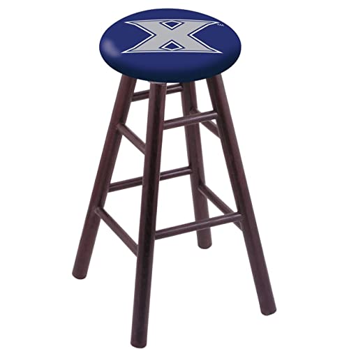 Holland Bar Stool Co. Oak Counter Stool in Dark Cherry Finish with Xavier Seat by The