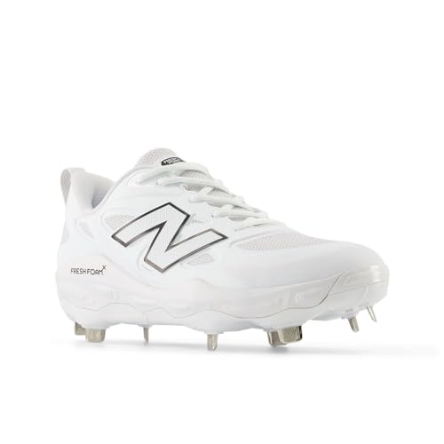 New Balance New Balance Women's Fresh Foam X Velo V4 Metal Softball Shoe, White/Black, 12 M