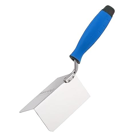 Mivos Kielnia do narożników zewnętrznych ze stali nierdzewnej 120 x 60 mm - Kielnia do narożników zewnętrznych bezrdzewiejąca - Kielnia narożna z miękkim uchwytem - Spachtel narożny pod kątem 90°