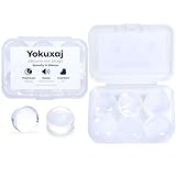 Yokuxaj 6 Pcs Transparent Wax Earplugs for Sleeping & Swimming, Reusable Moldable Noise Cancelling Ear Plugs, 32dB NRR for Snoring, Travel, Concerts & Work