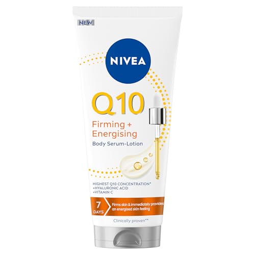 NIVEA Q10 Firming + Energising Body Serum Lotion Tube 200ml Nourishing Body Lotion for 72H Moisture and Firmer Skin Body Moisturiser with Hyaluronic Acid and Vitamin C