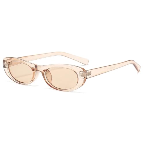 Lunettes de soleil ovales femme œil de chat luxe couleur champagne