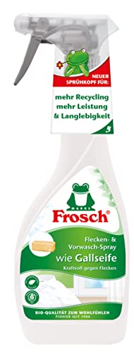 Frosch wie Gallseife Flecken und Vorwaschspray, Fleckenentferner zur Vorbehandlung, für Weißes, Buntes und Feines, entfernt Fett, Öl, Blut… – Ansicht 2