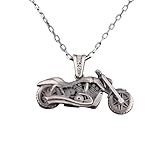 KAMBO Collar unisex de plata de ley 925, collar de motocicleta pesado, plata de ley, sin piedras preciosas, Plata esterlina, No es una piedra preciosa