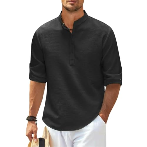 Chemise en coton respirante à col montant pour éviter l'inconfort de la mi-saison