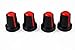 EAMOM 10Pcs 15-17mm Shaft Hole Dia Threaded Knurled Potentiometer Red Knobs Caps