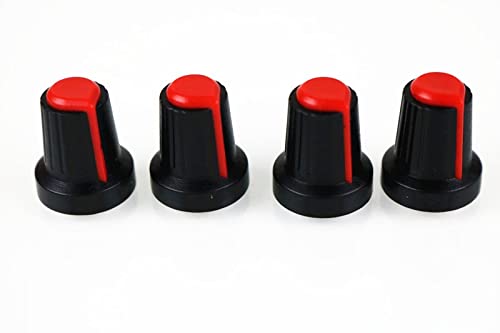 Boutons de potentiomètre 15-17mm rouges pour restaurer vos amplis de guitare en plastique
