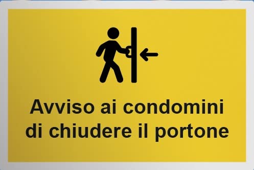 CARTELLO SEGNALETICO - ATTENZIONE CANCELLO AUTOMATICO GIALLO - segnale EUR 1,99 - IT