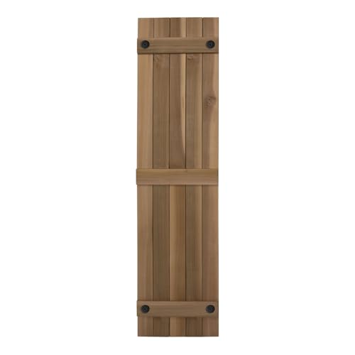 Design Craft Millworks 600285 Porter 15 Inch X 48 Inch Cedar Board And Batten Shutters Pair In Natural Cedar thumb #2