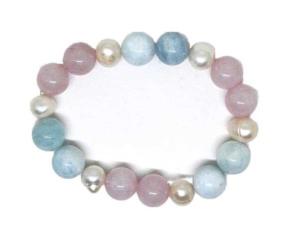Bracelet aigue-marine et perles naturelles pour le yoga et le bien-être