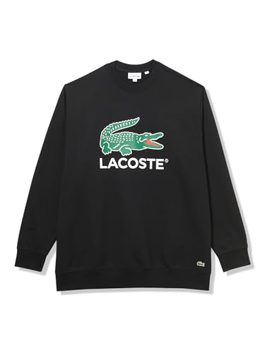 トップス everyone luxury cotton back logo l/s Lacoste Men's Big Fit Printed Sweatshirt, Black, 3X-Large Big at