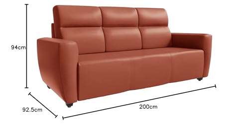 Image of Wakefit Sofa Set | 3 Year Warranty | Sofa 5 Seater, 5 Seater Sofa for Living Room, Wooden Sofa Set, Sofa Set 3+1+1 Seater - Belize(Romance : Tan)