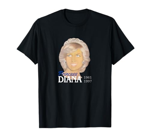Princess Diana Portrait Painting Tribute Picture Art Blue T-Shirt