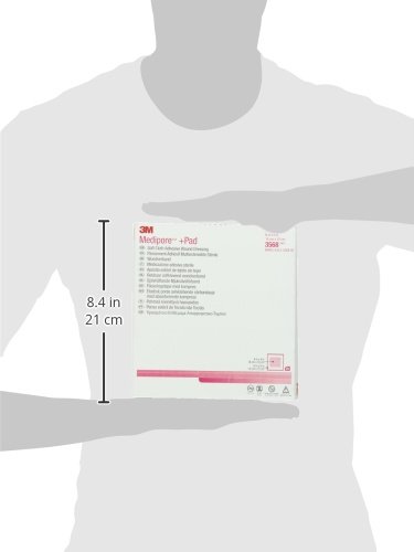 Miniatura 3 de 3M Medipore +Pad - Apósito adhesivo para heridas de tela suave, 3568, apósito - 6 x 6 pulgadas, almohadilla - 4 x 4 pulgadas