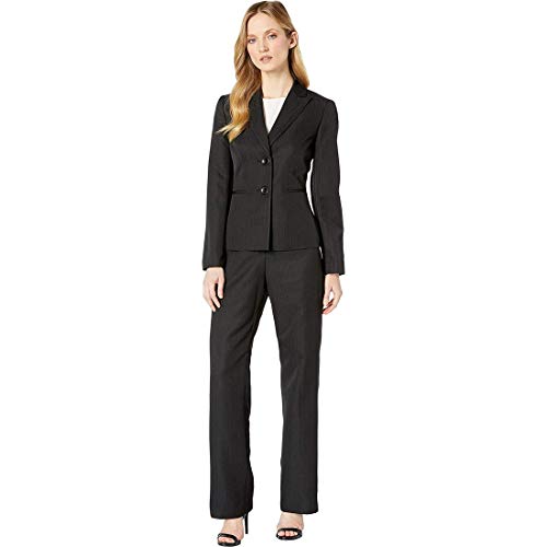 Le Suit Two-Button Peak Lapel Collar Pants Suit Black 4