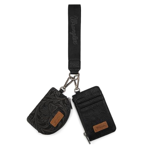 Image of Wrangler Keychain Wristlet Wallets for Women Western Dual Pouch Wristlet Credit Card Holder Wallet
