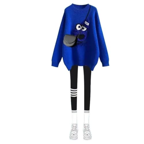 Women's and Winter Set Knitted Sweater Slim Pants Age Reducing Two Piece Set