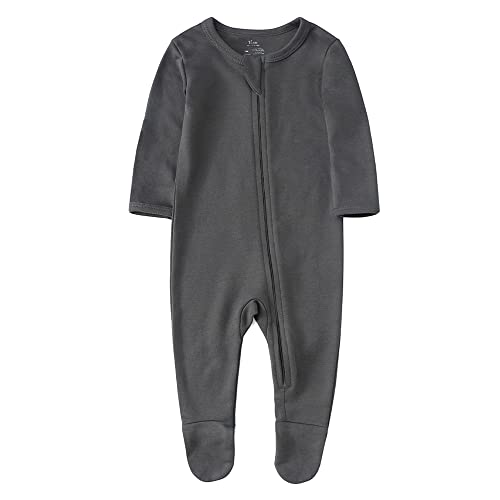 Image of O2 BABY Baby Boys Girls Organic Cotton Zip-Front Sleeper Pajamas, Footed Sleep 'n Play